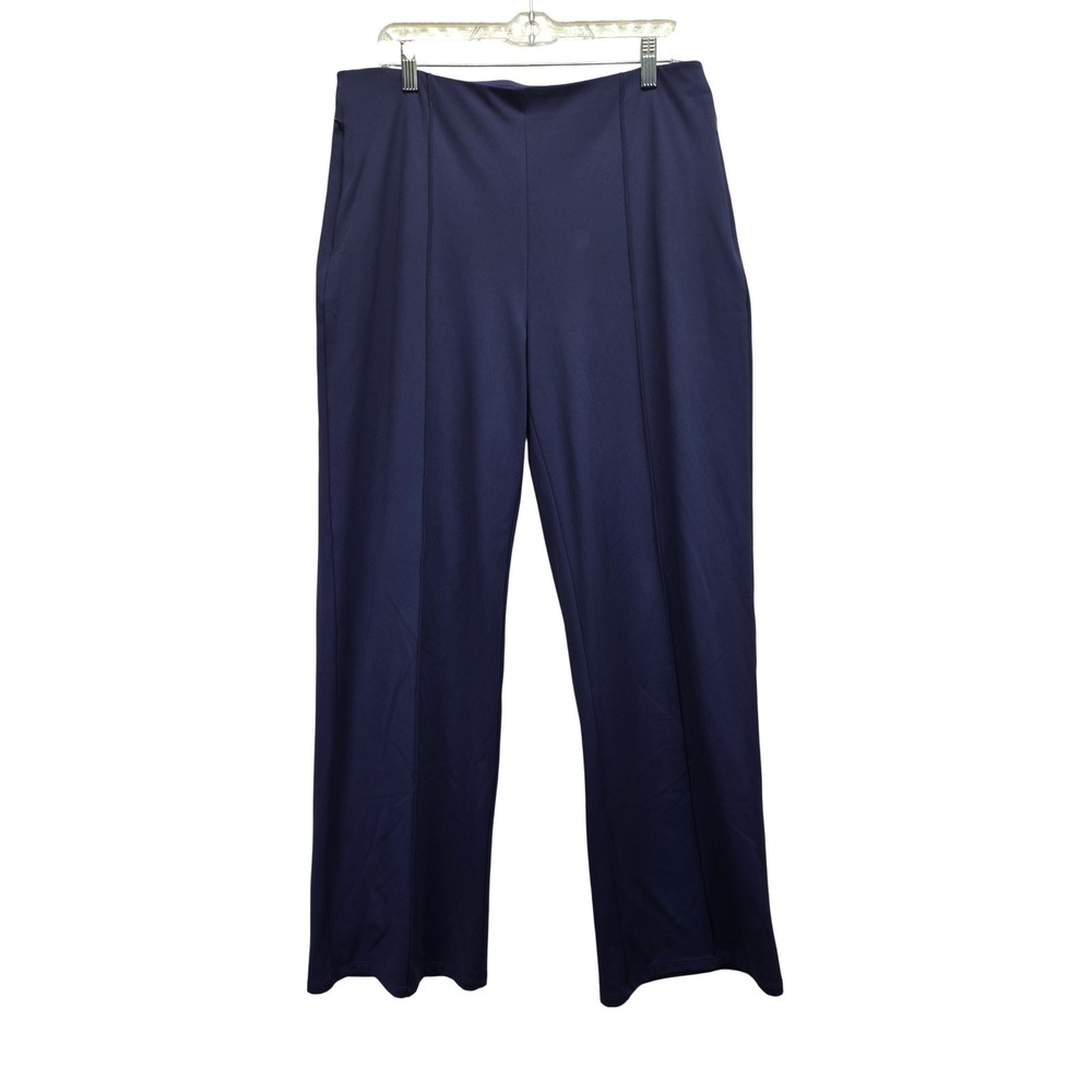 G4Free Womens Navy Blue Yoga Dress Pants Straight Leg XL Minimalist Comfy Career